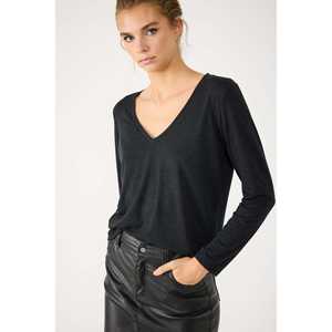 Blusa de Manga Larga con Cuello en V - Product Image 1