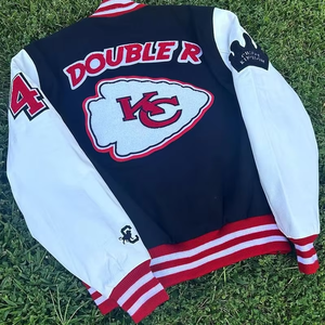 Chaqueta universitaria de lana de talla grande al por mayor de OEM personalizada para invierno 100% chaqueta universitaria de béisbol para hombre a la venta transpirable - Product Image 2