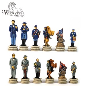 Diseño Veronés, Escultura de Ajedrez de 3' - Guerra Civil Estadounidense, Unión - Decoración para el Hogar, Arte de Resina Pintado a Mano de Lujo, Coleccionable - Product Image 1