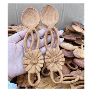 Cuillère en bois pour servir et décoration de Noël-Cuillères en bois Ustensiles de cuisine Ensembles de vaisselle Décor à livraison rapide - Product Image 6