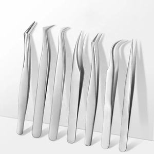 Juego de pinzas para pestañas de acero inoxidable, herramienta para cejas precisa y duradera - Product Image 1