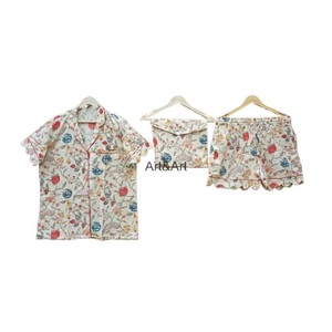Conjunto de pijama de algodón corto con bloque de mano de nuevo estilo indio para mujer, conjuntos de pijama de algodón corto al por mayor, bloque de mano para mujer - Product Image 6