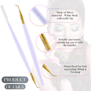 Herramienta para Levantar Pestañas, Separador de Pestañas de Doble Punta, Acero Inoxidable, Profesional para Salón, Permanente de Pestañas, Belleza y Extensiones de Pestañas DIY - Product Image 4