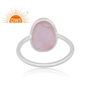 Best Selling Sterling Silver Natural <b>Rose</b> <b>Quartz</b> Gemstone Stackable Ring Custom <b>Jewelry</b> Manufacturer - Product Image 4