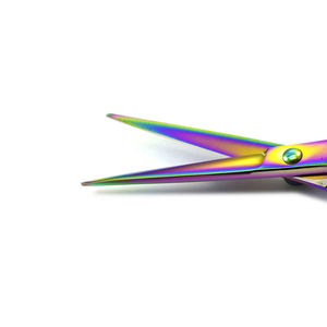 Ciseaux de barbier professionnels en acier inoxydable de 7,5 pouces à bords dentelés, multicolores, pour la coupe de cheveux DIY et les salons de coiffure - Product Image 2