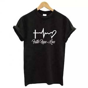 T-shirt col rond femme en coton et Polyester de bonne qualité, nouveau Design, décontracté, avec Logo brodé, imprimé, été, 2023 - Product Image 1