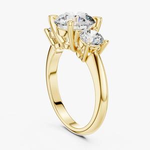 แหวนเพชรสำหรับปลูกในห้องปฏิบัติการ HPHT CVD ทอง10K 14K สีกุหลาบขาวเหลือง1CT 1.5ct ทรงกลมได้รับการรับรอง HPHT CVD - Product Image 3