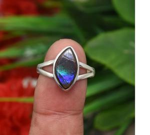 Ammolite Gemstone <b>Ring</b> Handmade in 925 Sterling Silver Solid Silver <b>Statement</b> Jewelry <b>Ring</b> <b>for</b> <b>Women</b> Multicolor Crystal <b>Ring</b> - Product Image 1