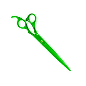 Ciseaux de toilettage allemands en acier pour animaux de compagnie Lame droite de 7.5 "Couleur verte avec repose-doigt en acier inoxydable - Product Image 4