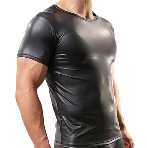 เสื้อยืดแขนสั้นผู้ชายผ้าโมดอล 100% ลายสก็อตสีดำ คอทรงโอ ระบายอากาศได้ดี เป็นมิตรกับสิ่งแวดล้อม แห้งเร็ว รับผลิตแบบ OEM พร้อมโลโก้ตามสั่ง - Product Image 3