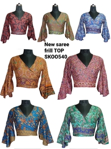 Mini top de seda para mujer, top bohemio - Product Image 2