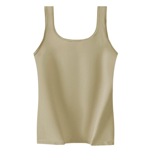 OEM Service High Quality Custom Women's Tank <b>Top</b> 100%Cotton Blank Square Neck Sleeveless Double Lined Basic <b>Tops</b> Tank <b>Top</b> - Product Image 3