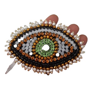 Handmade Beaded Rhinestone Embroidery Eye <b>Clothing</b> <b>Accessories</b> Patch Cloth Stickers DIY Brooch Bag Cap Decoration <b>Accessories</b> - Product Image 3