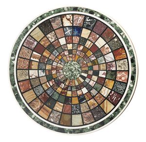 โต๊ะกาแฟหินอ่อนฝังลายดอกไม้แบบดั้งเดิม งานฝีมือ ทนทาน เฟอร์นิเจอร์หินธรรมชาติสำหรับบ้าน - Product Image 5