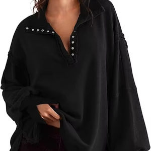 Sweatshirt for <b>Women</b> Fall Clothing for <b>Women</b> 2025 Trendy <b>Henley</b> Pullover Button Sweatshirts Tunic <b>Tops</b> S-2xl - Product Image 2