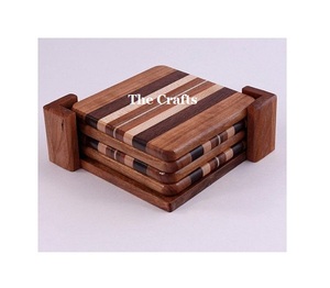 Dessous de verre en bois dernier modèle de taille personnalisée et de forme carrée avec support pour la vaisselle et l'hôtellerie - Product Image 1