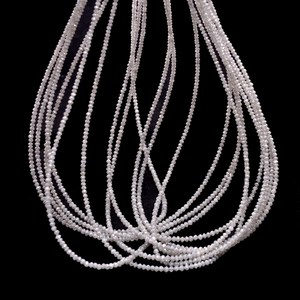 Perles Rondelles Micro-Facettées en Diamant Gris AAA+ 1,50mm-2,40mm, Perles de Diamant Blanc Naturel Fin et Rare, Pierres Précieuses pour Bijoux - Product Image 1