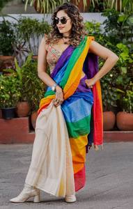 DERNIER DESIGNER RICH PALLU PLAIN AVEC SAREE DE TRAVAIL IMPRIMÉ NUMÉRIQUE - Product Image 2