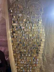 Best Price 100% Polyester Luxury Beaded <b>Fabric</b> with Zircon Handmade Indian Supplier Garments Making Woven and Mesh Pattern - Product Image 4