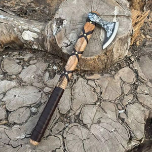 Thewizcrafts LOWDOWN Tomahawks industriels portables pliables, manche en bois, lame en acier à haute teneur en carbone, tranchant de 106 mm, 380 mm pour le camping - Product Image 2