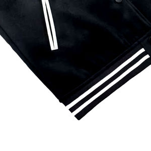 Chaqueta Bomber Varsity de béisbol para hombre personalizada al por mayor con logotipo frontal de cuello levantado a prueba de viento, impermeable, respetuosa con el medio ambiente - Product Image 6