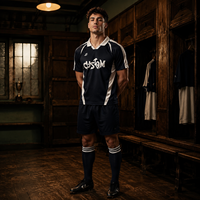 Maillot de football en polyester recyclé, style vintage rétro, anti-humidité, pour entraînement, kit d'équipe personnalisé