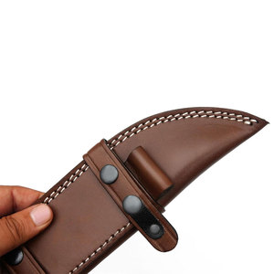 Étui à couteau en cuir d'extérieur de qualité supérieure en cuir de vache pour les couteaux à lame fixe Housse de couteau durable avec logo personnalisé - Product Image 4
