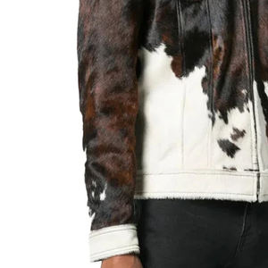 OEM Service Custom Stand Collar <b>Distressed</b> Cowhide Leather Jacket <b>Top</b> Trending Quality Custom Cowhide Men Leather Jacket - Product Image 6