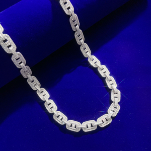 สร้อยคิวบาลิงค์เพชรคุณภาพพรีเมียม ชุบทอง สไตล์ฮิปฮอป เงินแท้ 925 ประดับเพชร สร้อยคอแฟชั่นสำหรับงานปาร์ตี้  แบบยูนิเซ็กส์ - Product Image 2