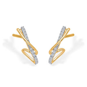 ต่างหูห่วงเพชรทองคำประดับเพชร Xquisite Shine - Product Image 4