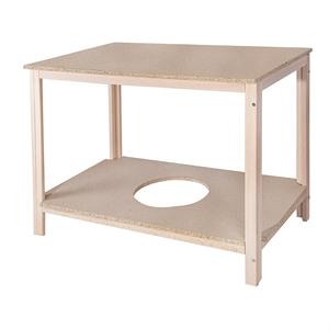 WELL HOME Mesita de Noche de Madera de Haya Sin Barnizar 110x65x65 cm - Product Image 1