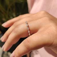 Bague d'éternité pour femme en diamant de laboratoire taille marquise avec sertissage à griffes partagées, bijou de luxe