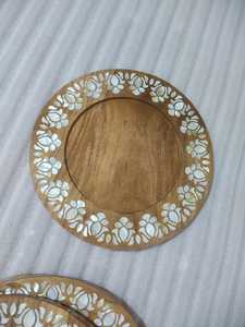 Style arabe de luxe Eid Ramadan cadeaux Acacia bois mère de perle incrustation plateau Ramadan de haute qualité dernière gravure sur bois plateau vadrouille - Product Image 3