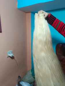 100% Extensions vierges indiennes brutes non transformées dentelle sans colle frontale HD dentelle 613 longue ligne droite naturelle vague de corps blonde 613 - Product Image 3