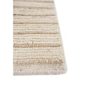 Tapis en laine rayé ivoire Hwl-183, tissé à la main, en viscose, moelleux, pour adolescents, décoration de salon rectangulaire - Product Image 4