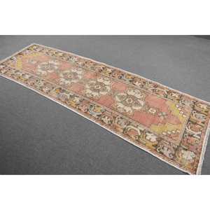 พรมตุรกีโบราณ ขนาด 3x9.3 ฟุต สีแดงลายอิคัต - Product Image 2