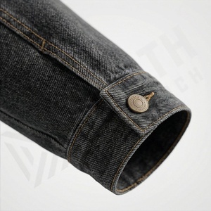 Veste en jean décontractée personnalisée pour hommes, grandes tailles, 100% coton, option logo sur le devant, respirante, veste d'hiver - Product Image 6