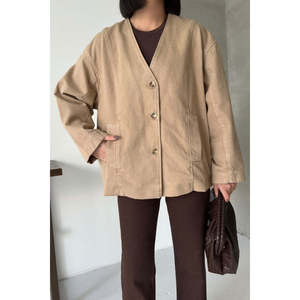 Chaqueta vaquera extragrande para mujer con forro, ropa exterior cómoda - Product Image 3
