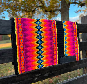 Western Show Horse Saddle Blanket Diseño de Nueva Zelanda Manta de sillín de lana hecha a mano Top Wool Saddle Pad Size - Product Image 1