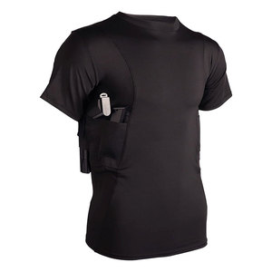 Wholesale New Style Undercover Gun Shirts Men <b>Concealed</b> Carry Tactical Holster CCW 100% Cotton Knitted Breathable Quick Dry - Product Image 3