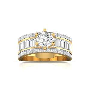 Anillo de compromiso con diamante talla baguette de 3.00 ct, color F, claridad VS, diamante cultivado en laboratorio en oro de 14K, regalo de aniversario de bodas - Product Image 3