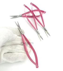 Nouveauté Ciseaux à ressort roses Ciseaux à sourcils et à cils en acier inoxydable Ciseaux à ressort extra pointus pour un maquillage durable - Product Image 5