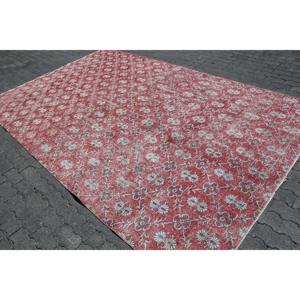 พรมตุรกีขนาดใหญ่พิเศษ 7x11.4 ฟุต พรมปะติดสีแดงวินเทจ - Product Image 2