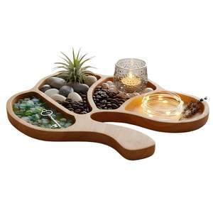 Plateau de service artisanal haut de gamme en bois naturel poli, élégant et décoratif, à prix abordable pour restaurants - Product Image 2