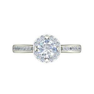 Anillo de diamante solitario creado en laboratorio de oro blanco de 18 quilates para mujer, diseño Floral personalizado, regalo de compromiso certificado VVS GIA - Product Image 4