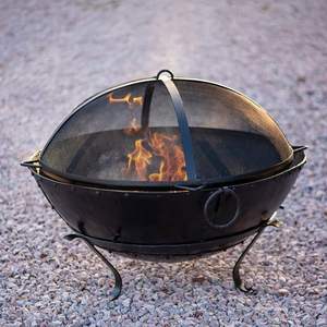 Classic style iron <b>fire</b> pit with extra wide <b>fire</b> bowl and strong forged base made for rural evening warmth - Product Image 2