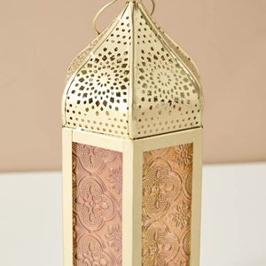 Moroccan Metal and Glass Handmade Modern <b>Candle</b> <b>Lanterns</b> with Golden Accents for Home & <b>Outdoor</b> Ramadan and Christmas Decor - Product Image 4