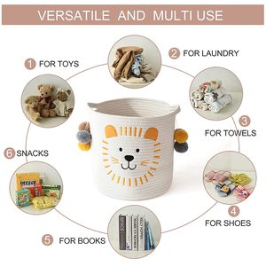 Cesta de algodón con forma de León para la colada, cesto grande para la colada, almohadas, manta OEM, hecho en Vietnam - Product Image 4