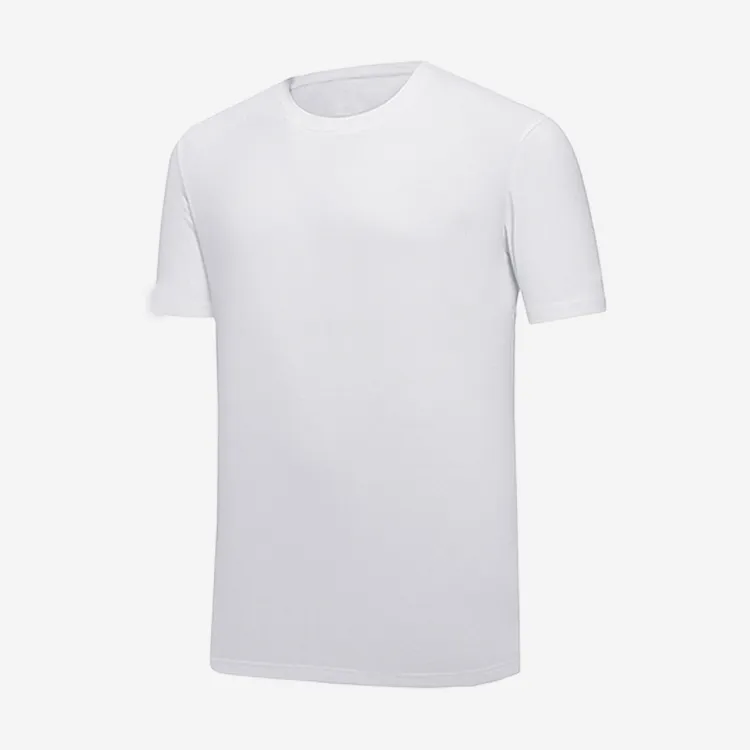 최고의 품질 100% 폴리에스터/면 사용자 정의 일반 염색 흰색 T 셔츠 통기성 지속 가능한 O 넥 T 셔츠 사용자 정의 로고