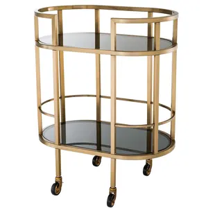 Chariot à boissons en céramique écologique fait main de qualité supérieure, chariot de service à cocktails moderne, chariot de bar industriel de luxe pour la maison, américain - Product Image 4